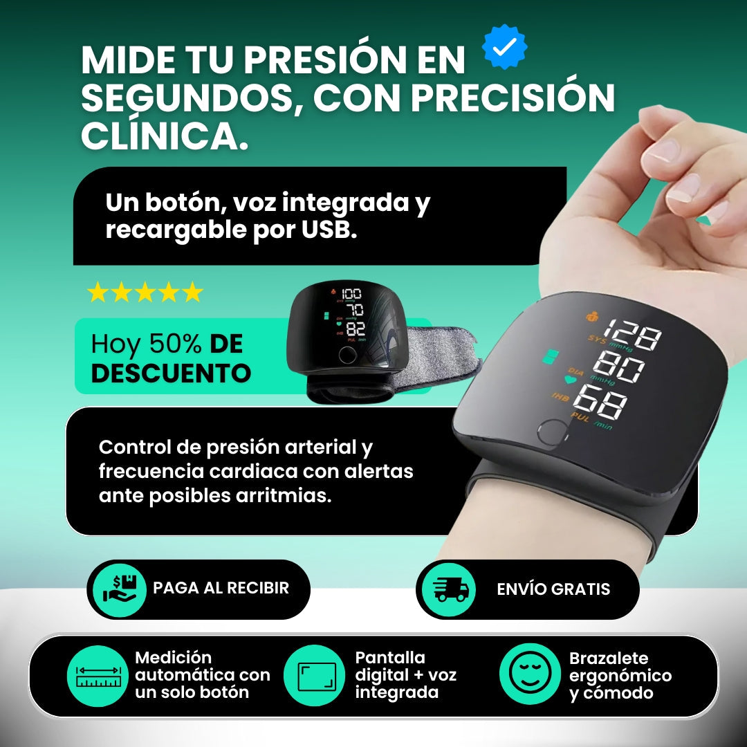 Medidor de Presión Digital de Muñeca